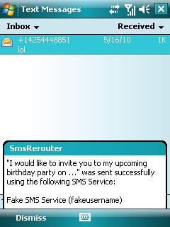 SendInternetSms Windows Mobile Screenshot